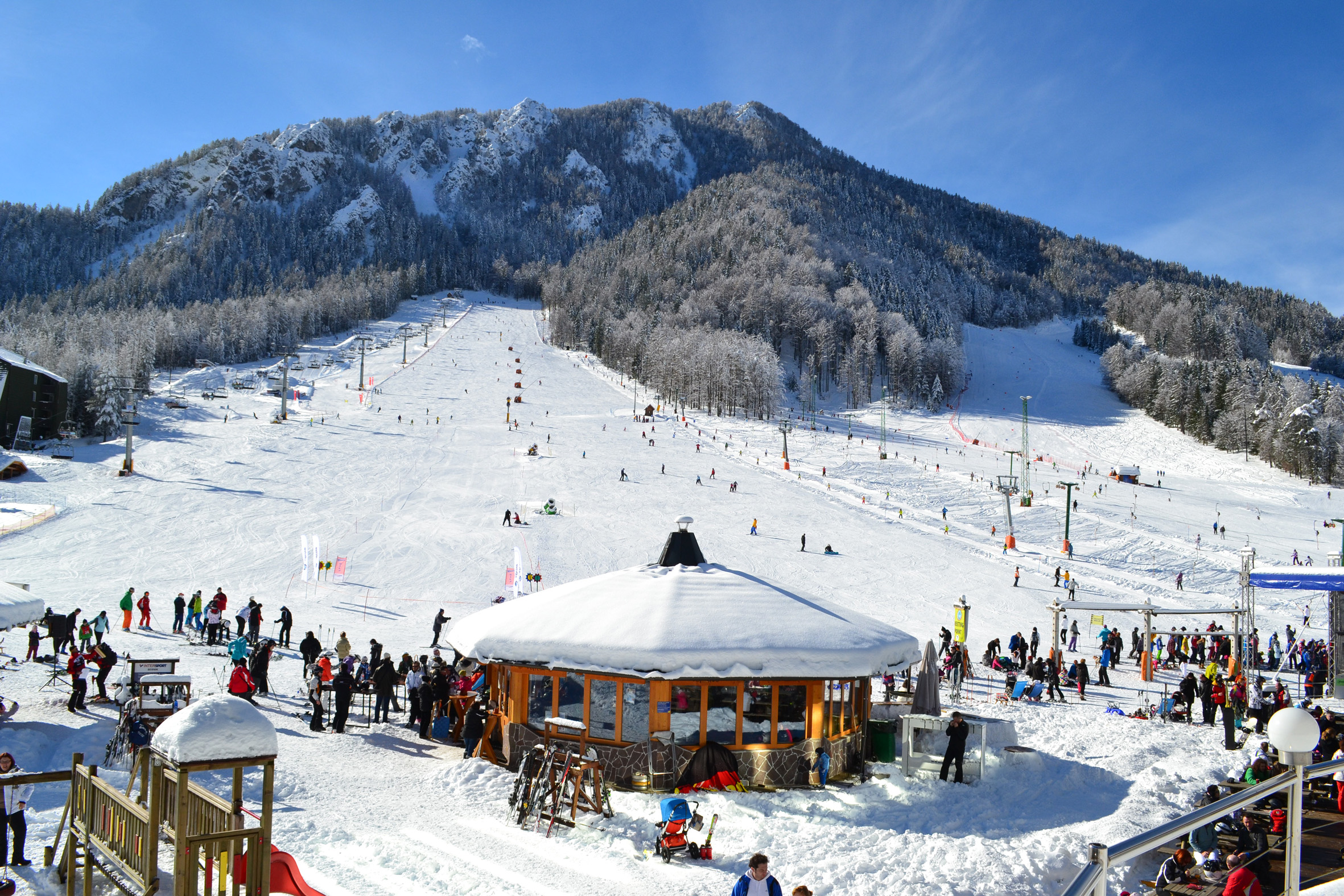 Kranjska Gora zonnige skidag