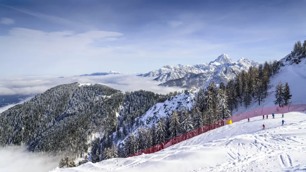 Monte Lussari skigebied uitzicht